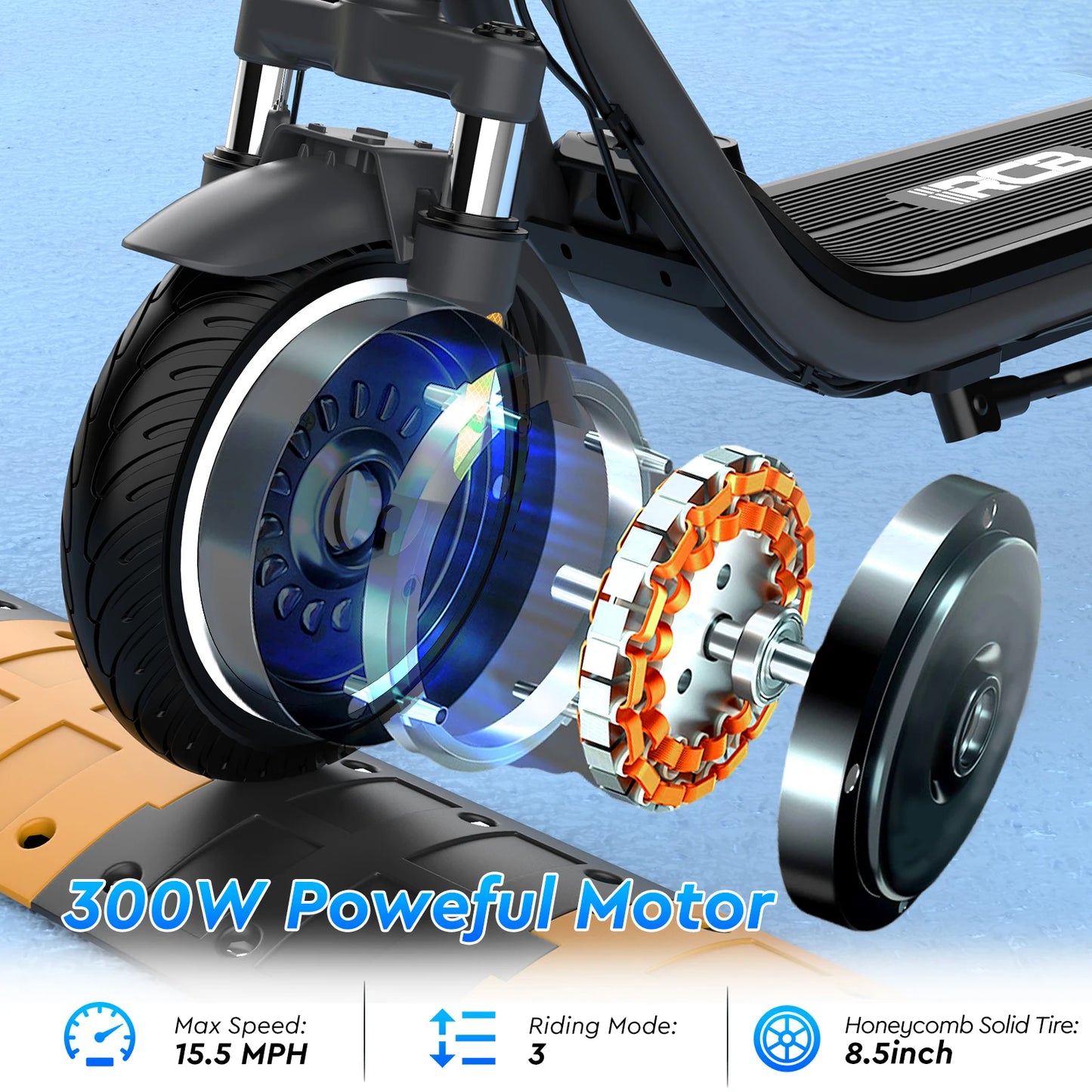 RCB R16 Electric Scooter 300W 25kmh 23 to 29km Range Foldable and App Control Superior For Adults Urban Riding