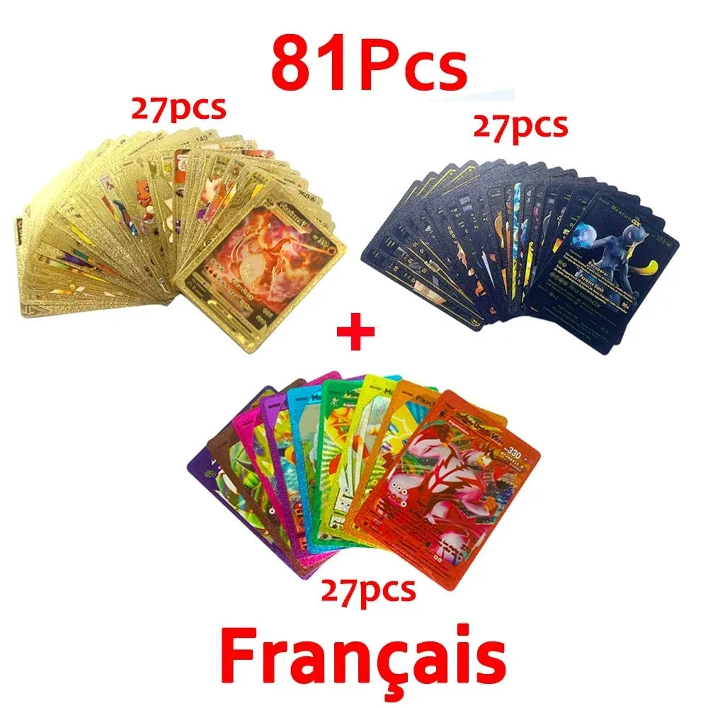 Pokemon Cards Vmax GX Gold Foil Flash Card Colorful Game Battle Collection