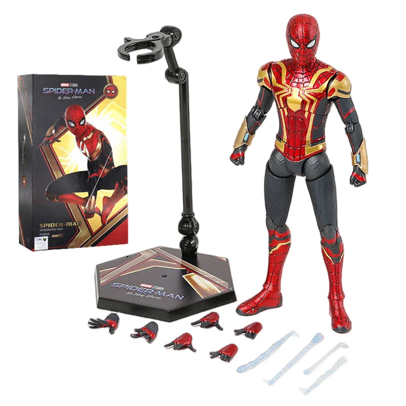 Spider Man No Way Home Action Figure Peter Parker Gold Black Red Model  Adult Collectible Toy