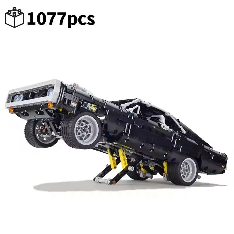 Technical Car Dodged Charger Racing Car Building Blocks Model Movie Fast And Furious Famous Vehicle