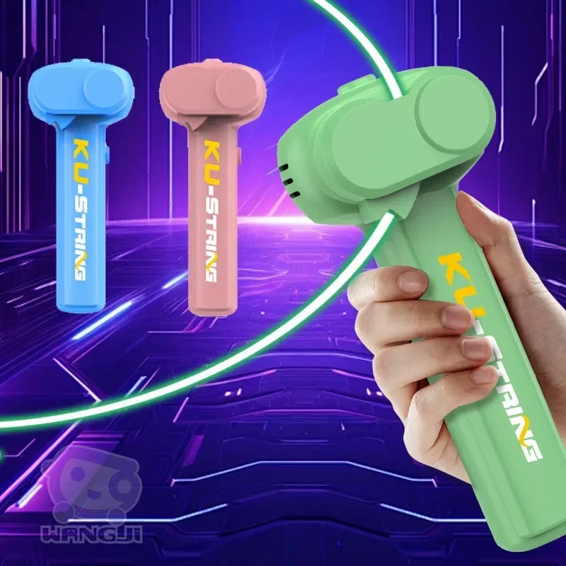 Light Toy String Glow In The Dark String Rope Launcher Luminous Portable Handheld String Stress Relief Toys For Kids