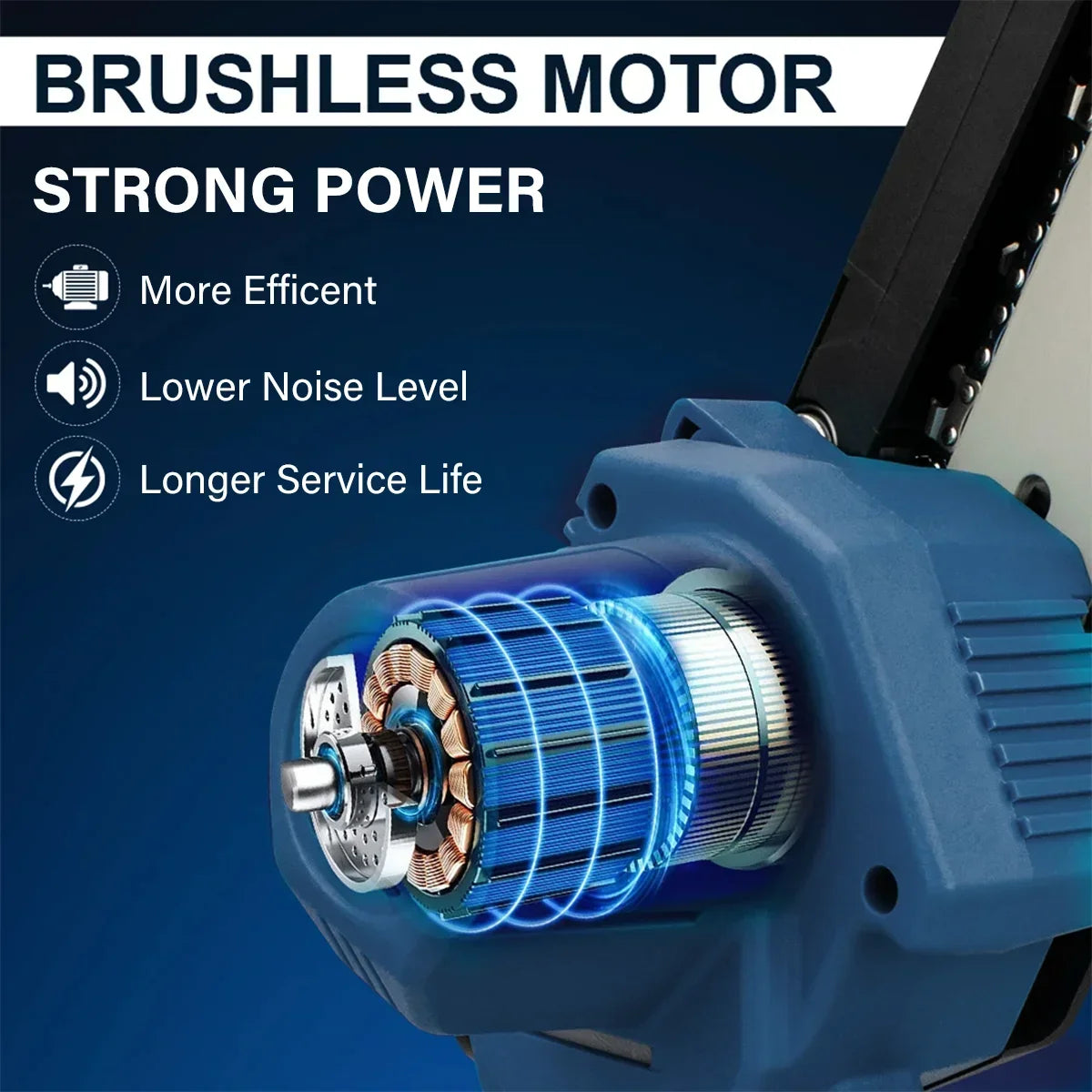 4000W 8'' Mini Cordless Chainsaw 21V Electric One-Hand Wood Cutter 2 Batteries