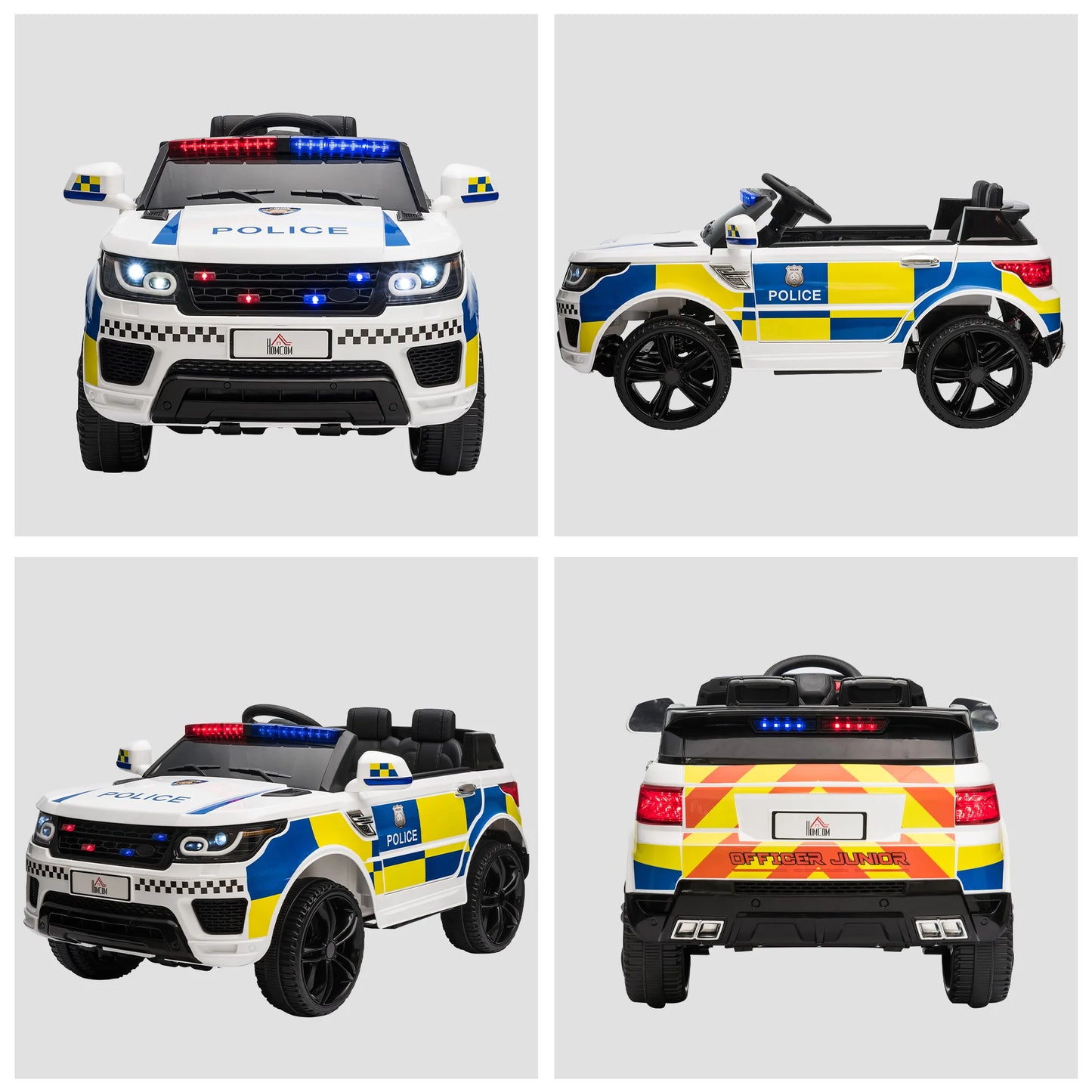 12V Range Rover Police Car Kid Electric Ride On w Remote Siren Bluetooth 3-6 Years