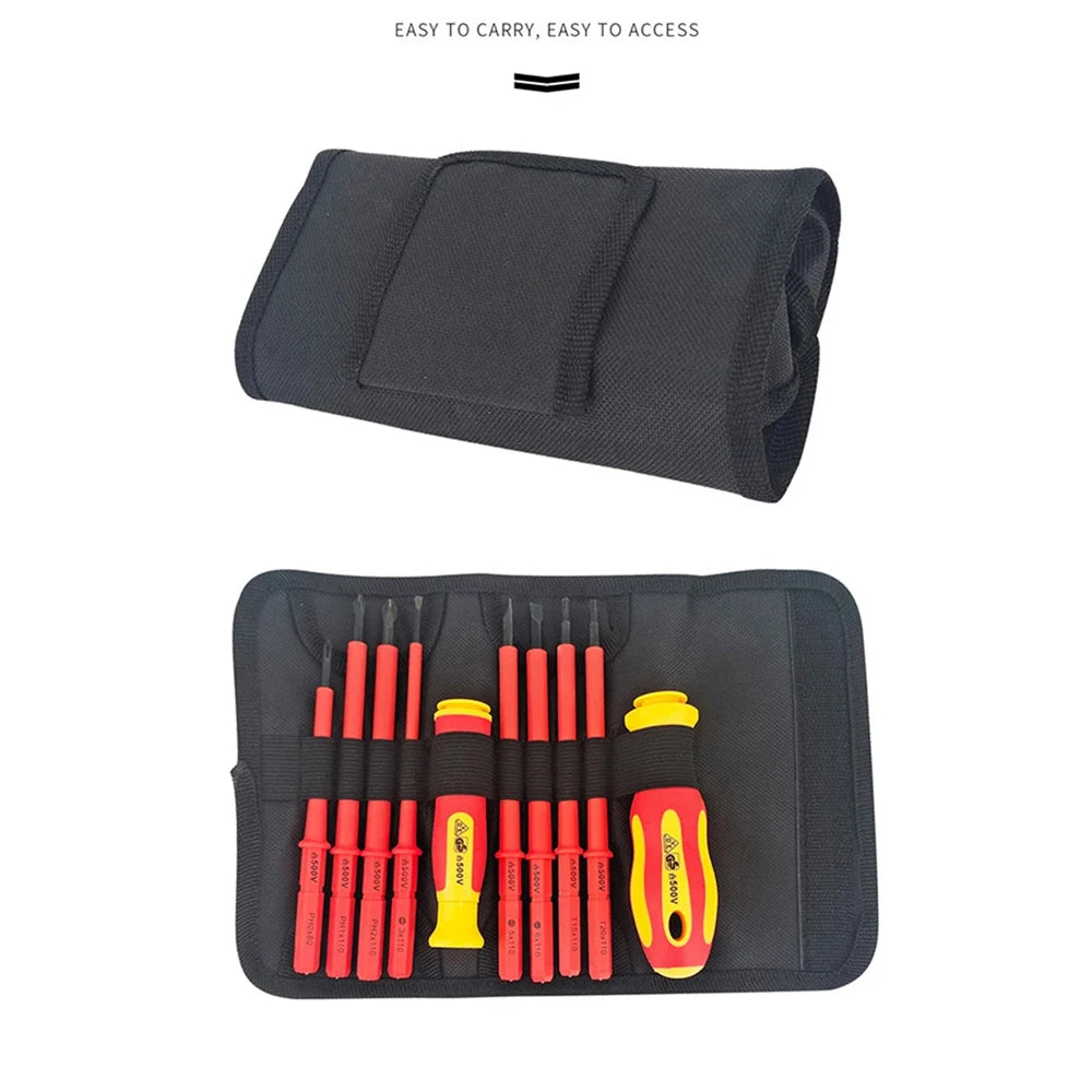 10Pcs Interchangeable Blade VDE Insulated Screwdriver Set with Case Magnetic 500V