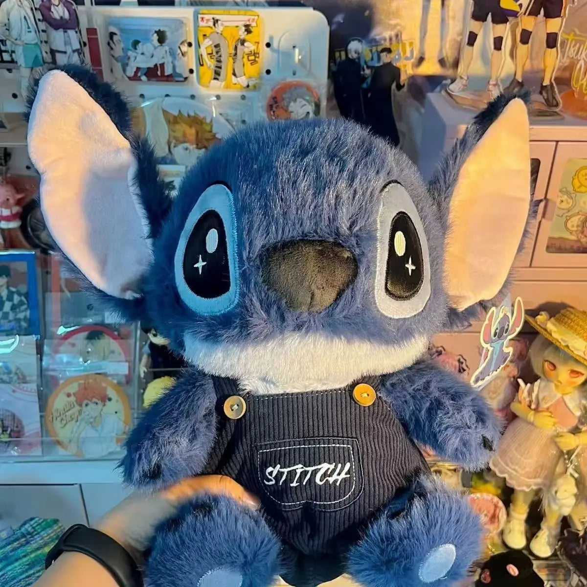 Miniso Disney Stitch Series No.12 Stitch Sitting Doll Hoodie Strap Pants Doll Cute