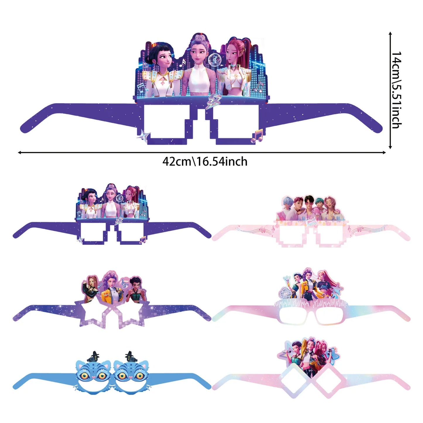 K-Ppop Demon Hunter Themed Birthday Disposable Paper Tableware with Cups Plates Cake Topper Favors BalloonGift Bag for Christmas