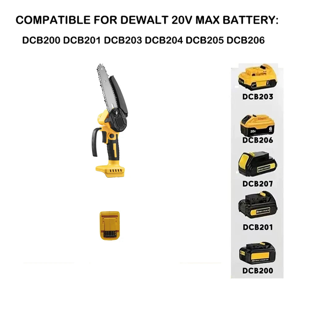 Mini Chainsaw 4/6Inch Cordless Woodworking Garden Electric Saw Cutting Power Tool Fit Dewalt/Milwaukee 18V Battery Pin