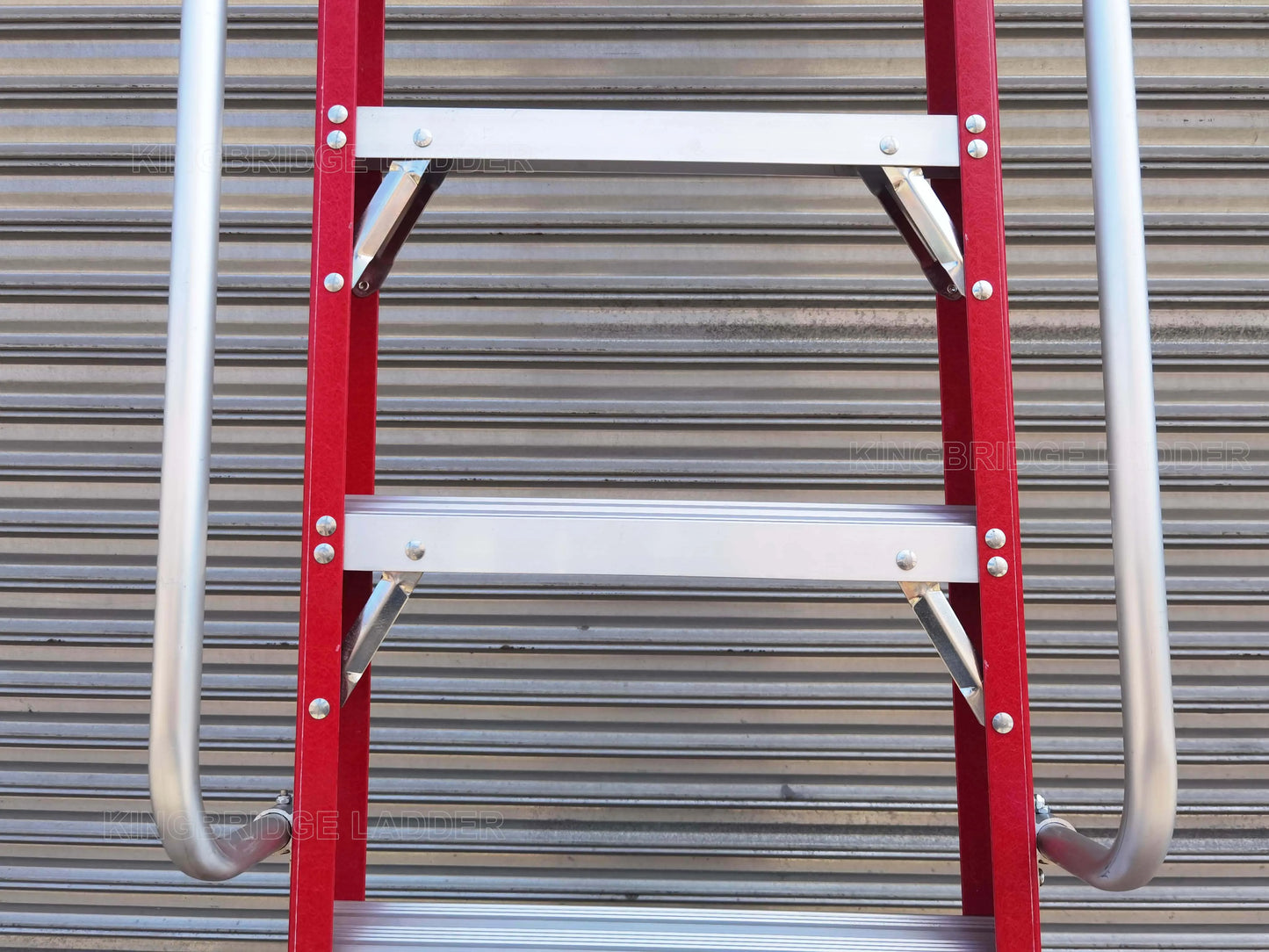 EN61478 Fiberglass Single Section Straight Strengthen Step Support And Handrail Ladder For Electricians