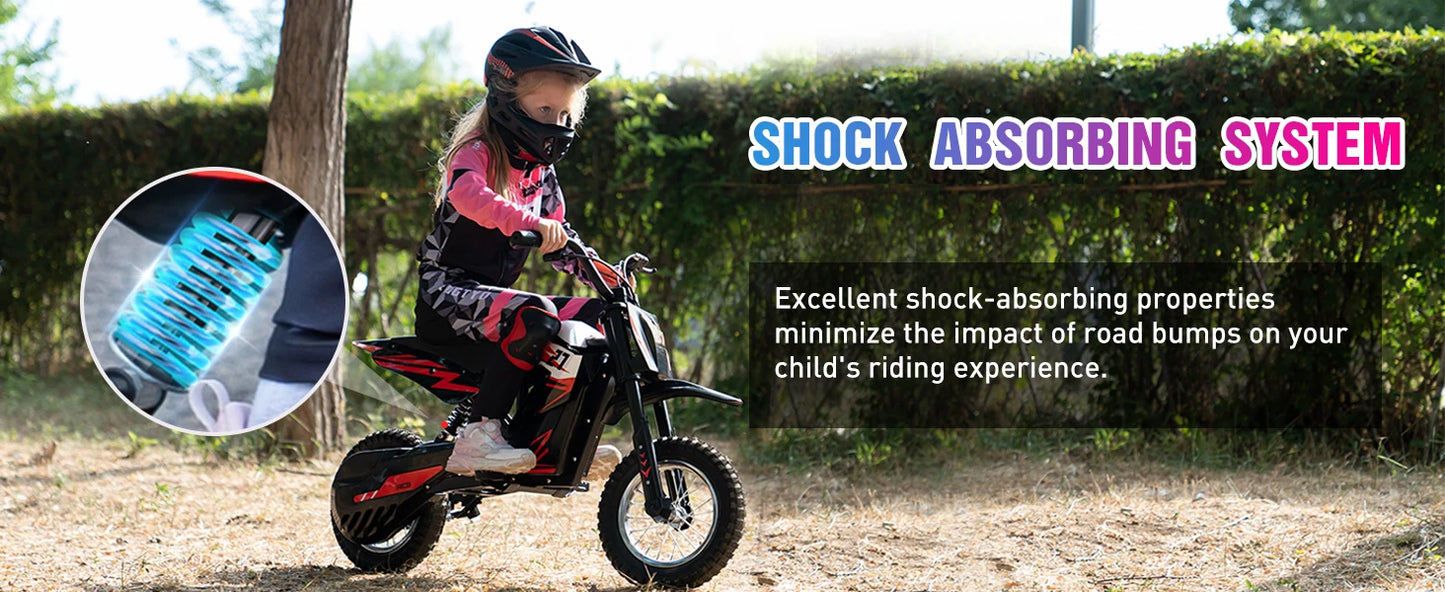 RCB Kids Electric Motorbike for Children, Up to 15.5 MPH & 9.3 Mile Range with 36V 4Ah Motor