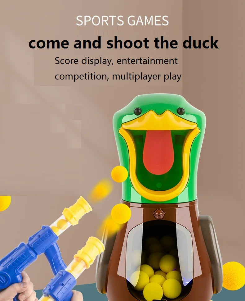Hungry Shooting Duck Toys Air-powered Gun Soft Bullet Ball With Light Electronic Scoring Games for Kids