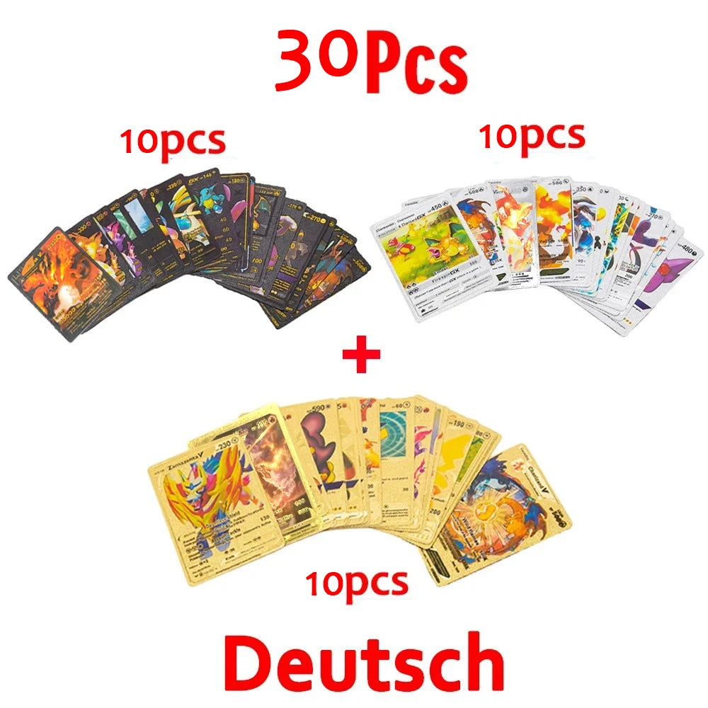 Pokemon Cards Vmax GX Gold Foil Flash Card Colorful Game Battle Collection