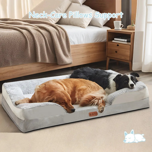 4 Seasons Large Dog Pet Bed Removable Memory Foam Mattress House for Medium Large Small Pets Sofa Support for Joint Pain Relief