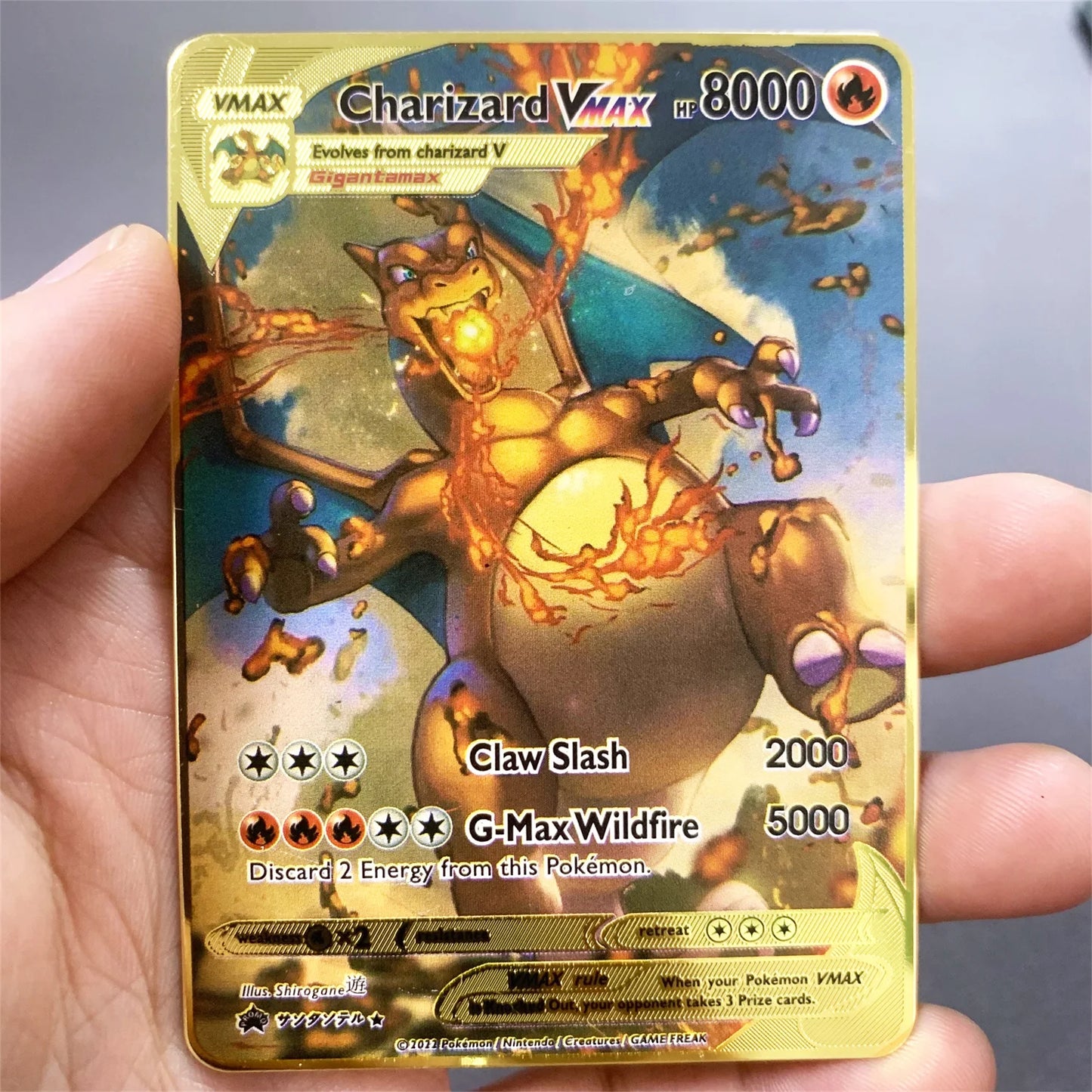 10000 Arceus Vmax DIY Golden Pokemon Metal Cards English in Iron Pokmo Letters Collection Card