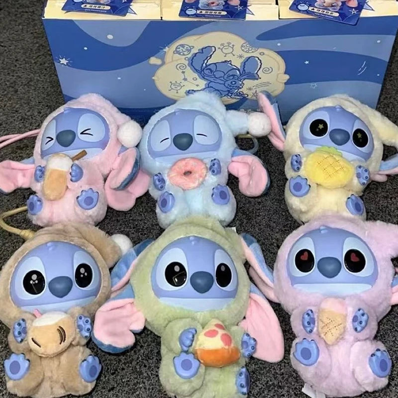 Mystery Disney New Stitch Eat Some Thing Before Sleep Series Vinyl Blind Box Bag Pendant Cute Plush Doll