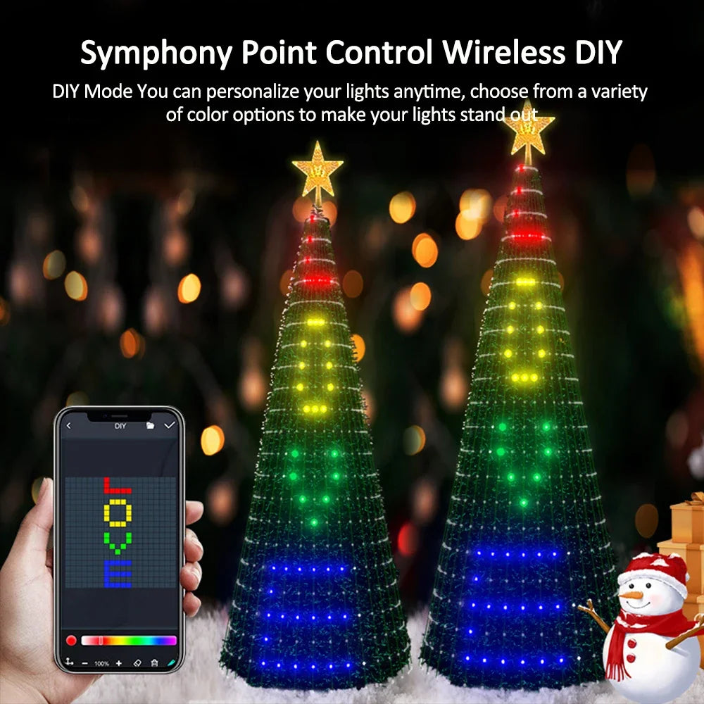 Christmas Tree Star Lights Smart RGB with Remote Timer Music Sync Bluetooth App Controlled