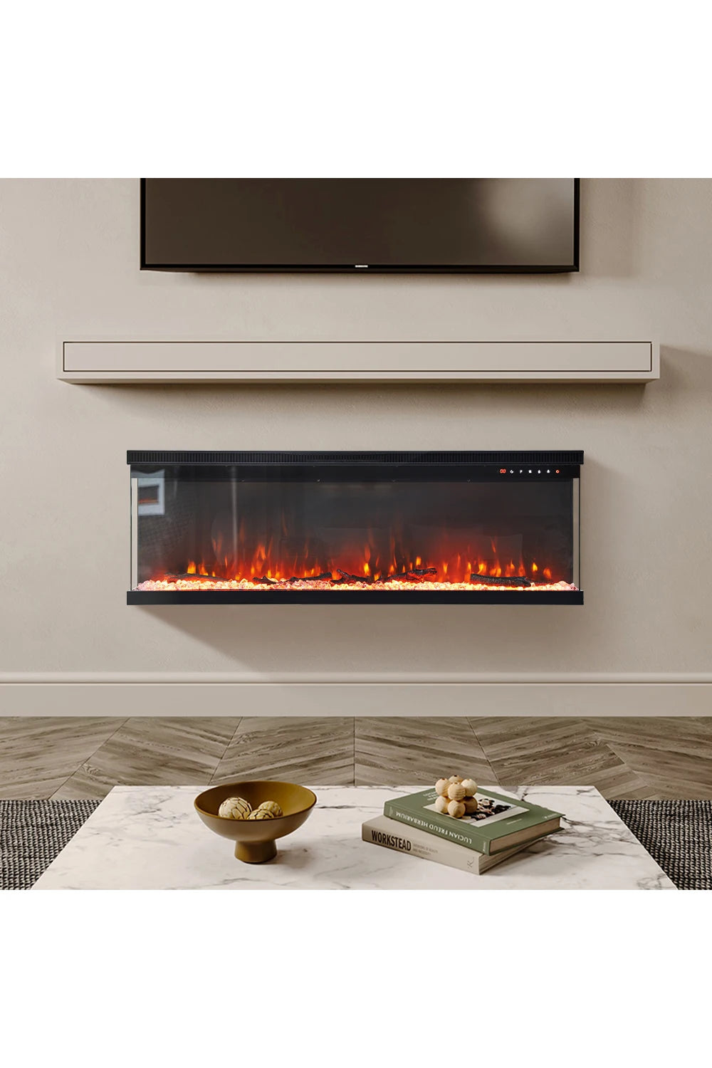 Recessed/Freestanding Electric Fireplace Wall Mounted Home Decoration Multi Size With Remote