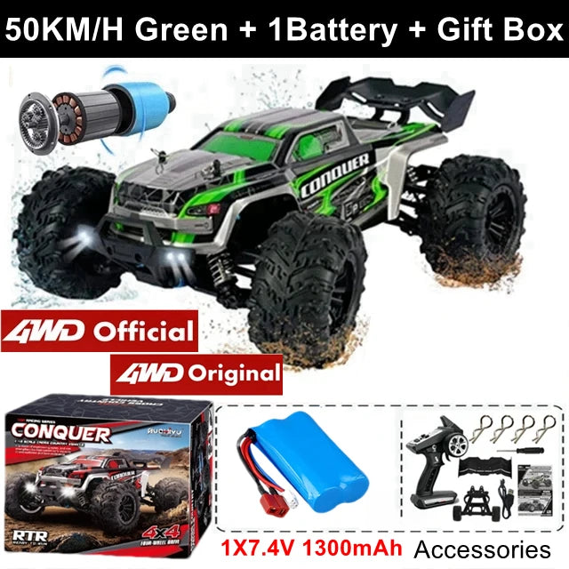 4WD Remote Control Car Off Road 4x4 RC High Speed Buggy Truck Super Brushless 50 or 80KM/H Fast Drift Racing Toy Kids Adults