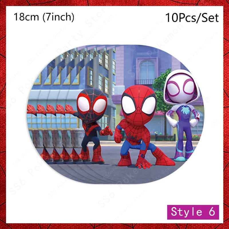 Spiderman Birthday Party Decorations Disposable Tableware Plate Cup Napkins Bags Supplies Set
