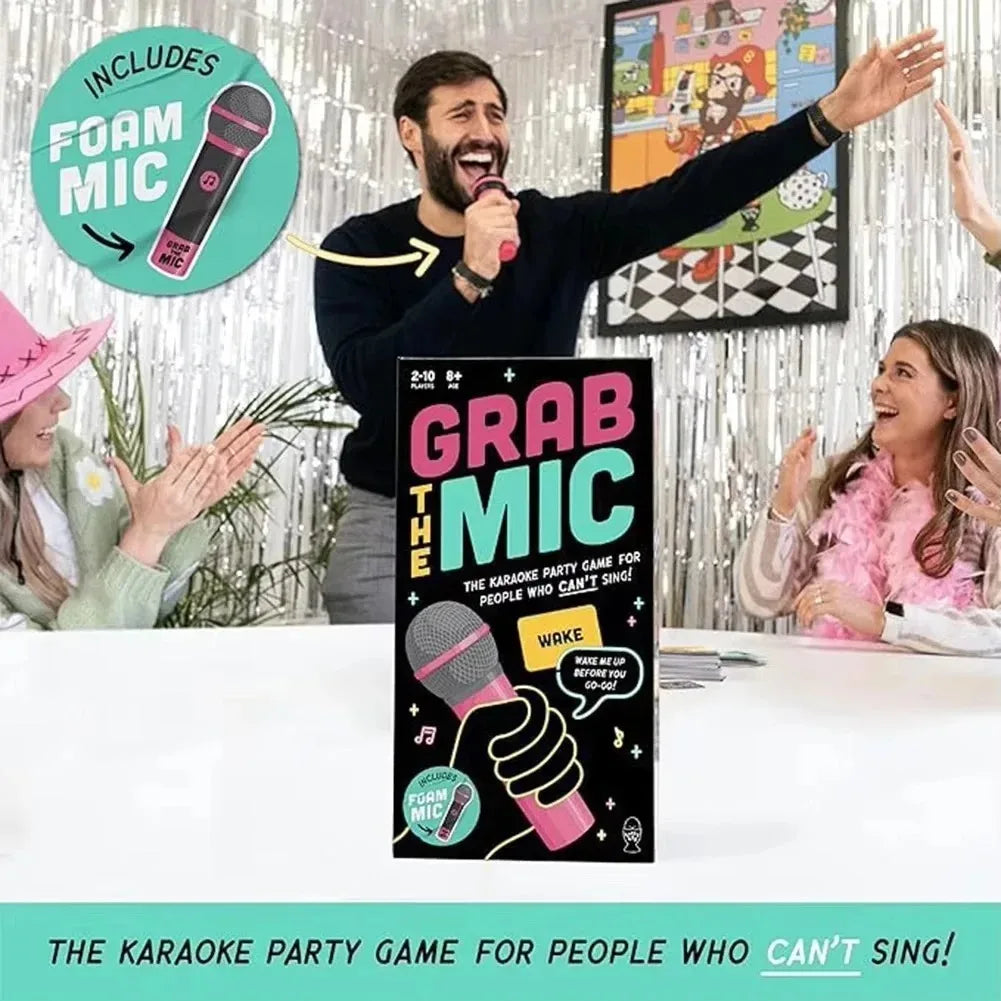Exciting Grab The Mic The Family Karaoke Game 2-10Players 125Lyric Cards  For Family Party