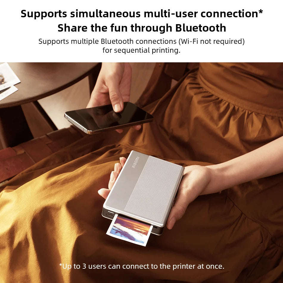 Xiaomi Portable Photo Printer 1S Bluetooth Thermal Print ZINK Inkless Technology Wireless