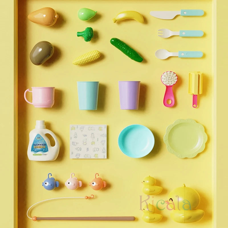 Kids Kitchen Sink Toys Electric Dishwasher Playing Toy With Running Water Pretend Play