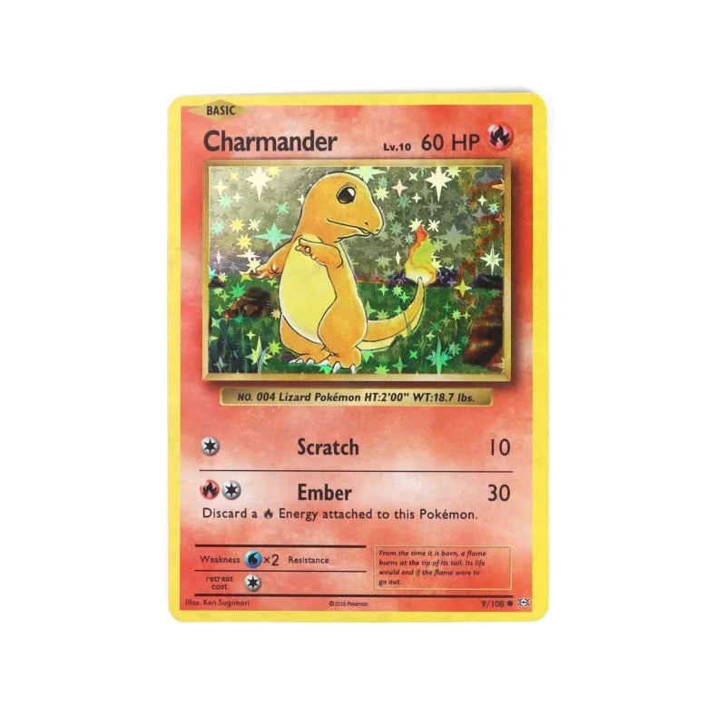 60/100Pcs English Pokemon Card 1996 Year Shining Charizard Pikachu Mewtwo trade Card Kids Pokemon Toy