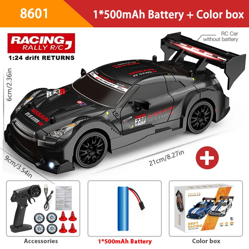 1:24 High Speed RC Drift Vehicle Cars Mustang 4WD Remote Control Racing Car Gift Toy