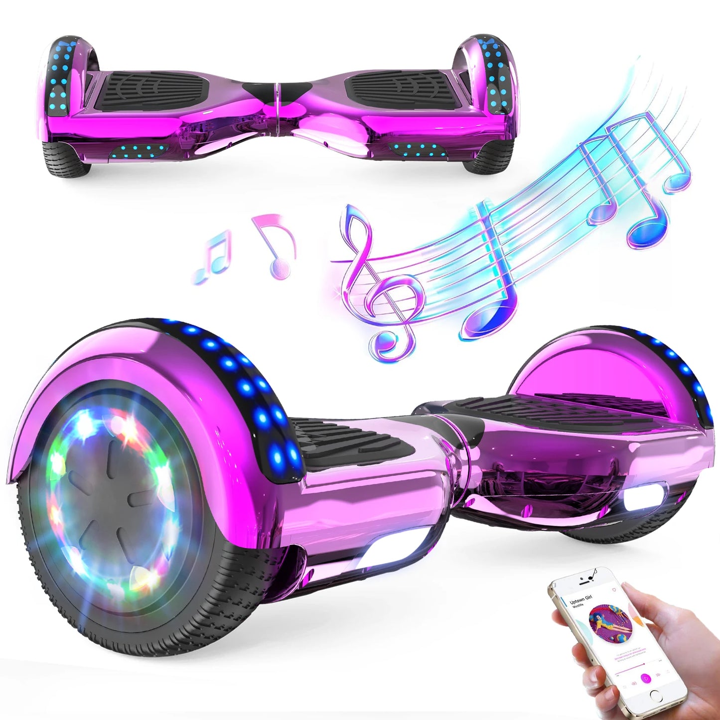 RCB Kids Hoverboard 6.5 Inch Self Balancing Electric Scooter 2 Wheel with Speaker LED Lights