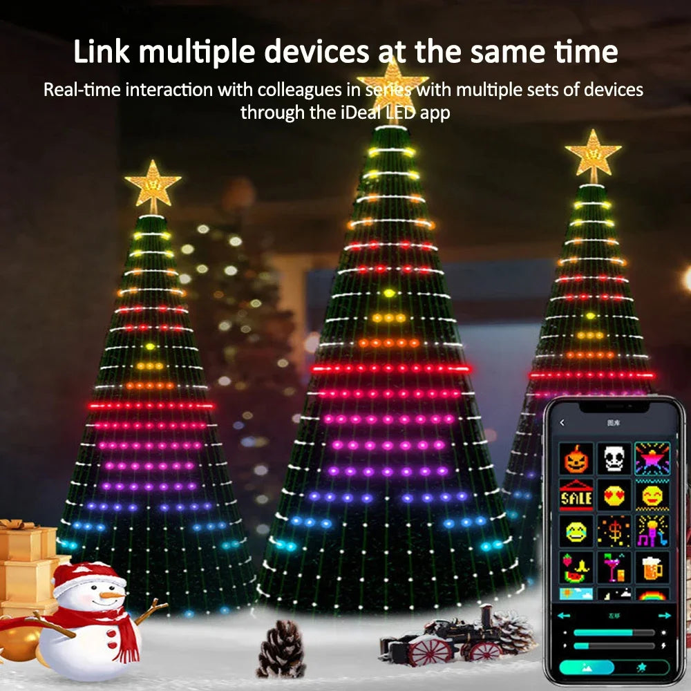 Christmas Tree Star Lights Smart RGB with Remote Timer Music Sync Bluetooth App Controlled