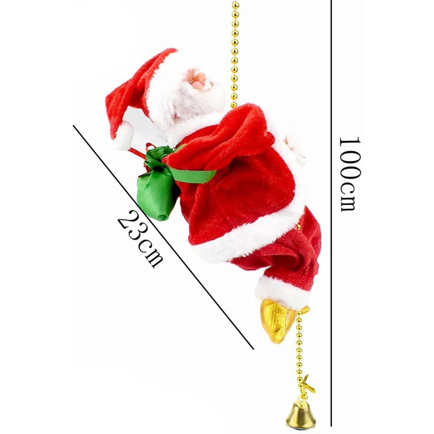 Animated Electric Santa Claus on Rope with Music Christmas Ornament for Party Home Door