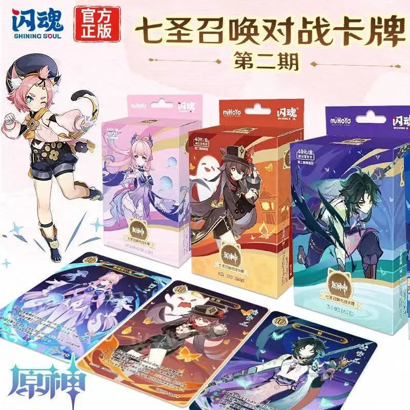 Genuine Genshin Impact Card Seven Saints Summon Battle Competitive Card Booster Pack Collect Peripheral Collectible Cards