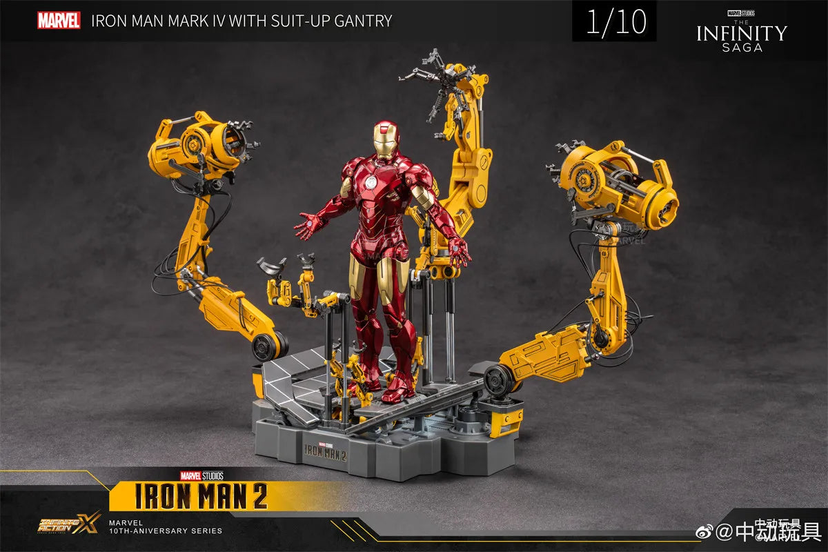 ZD Original Iron Man SUIT-UP GANTRY 1/10 Marvel Legend Demolition stand LED Light MK6 MK4 Armor Tony Stark Model Action Figure