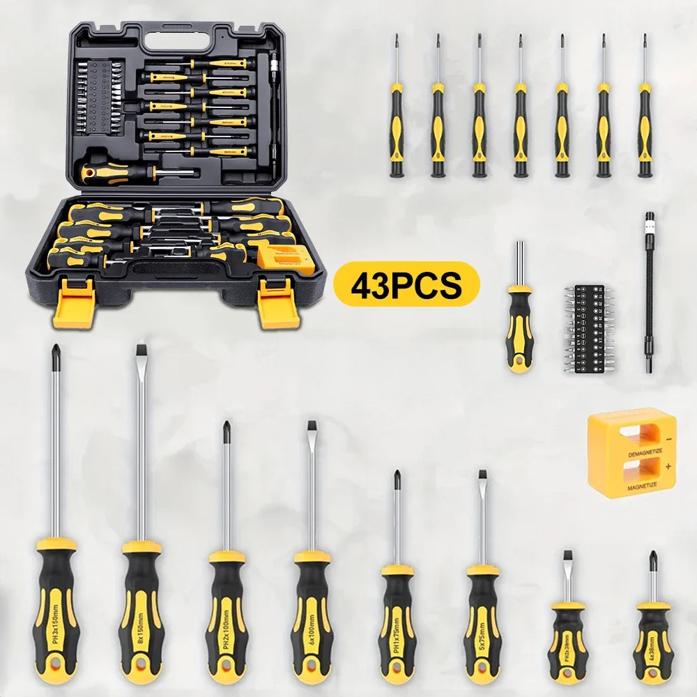 Magnetic Screwdriver Set 43 Piece Precision Phillips Screwdriver Screwdriver bits With Sturdy Tool Box Repair Hand Tools