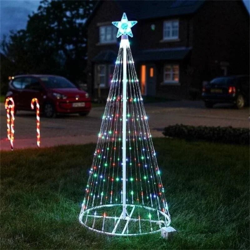 Control Christmas NEW LED Tree Indoor Outdoor Metal Ring Led String Decorative Light