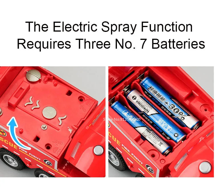 1:32 Scale Water Spray Fire Truck Model Ladder Trucks Toy Car Sound Light Christmas Gift