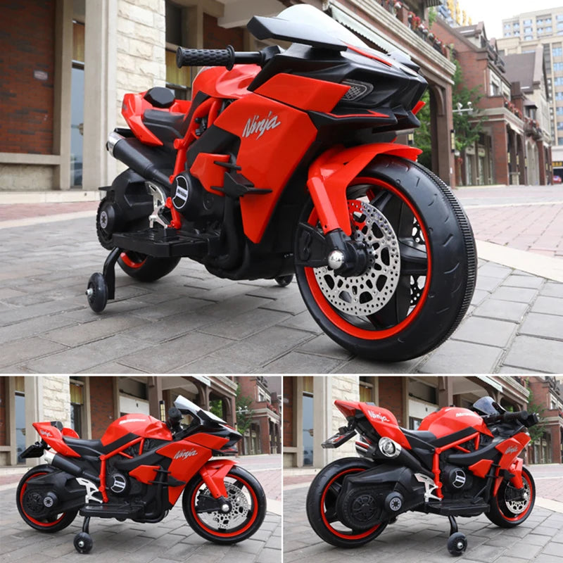 1.1M Long Children Electric Two Wheeled Rechargeable Drive Motorcycle For 3-9 Years Kids Ride On