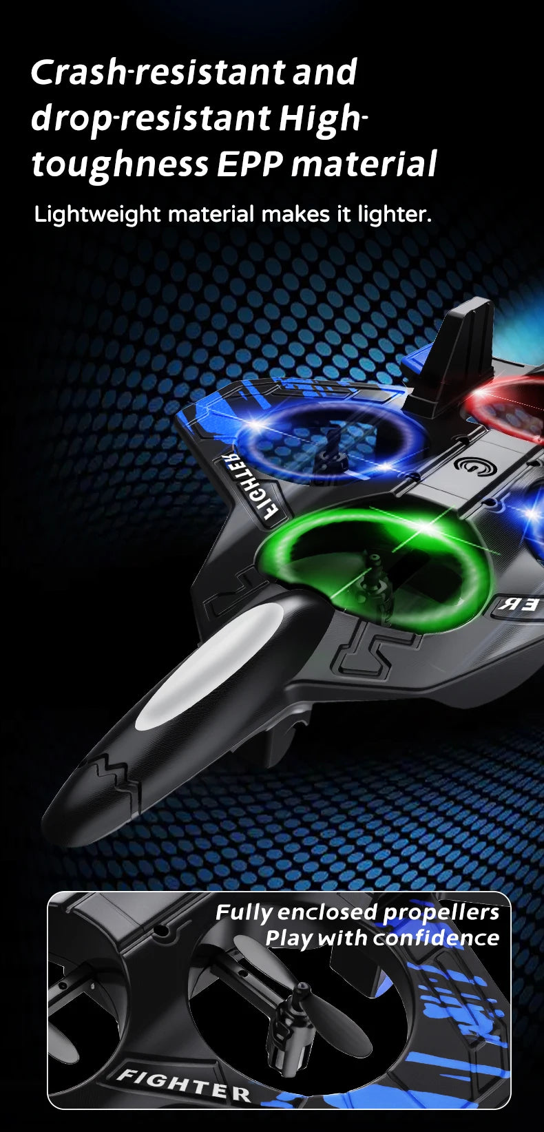 Foam RC Plane 2.4G Remote Control Stunt Glider 360 ° Flying Aircraft with LED for Kids