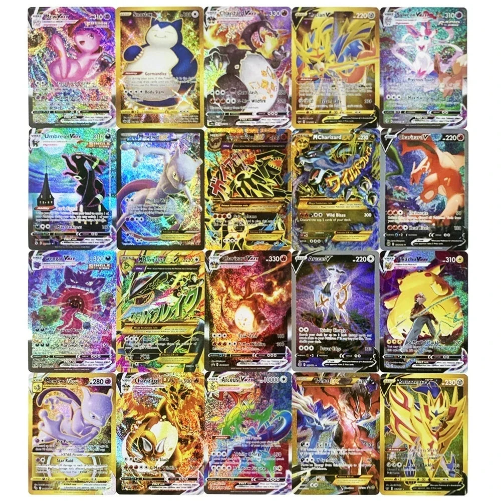 10-100Pcs New English Pokemon Vmax GX Game Battle Card Collection