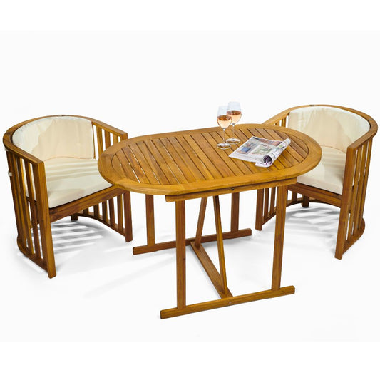 Chiltern Compact Acacia Wood Dining Bistro Set Outdoor