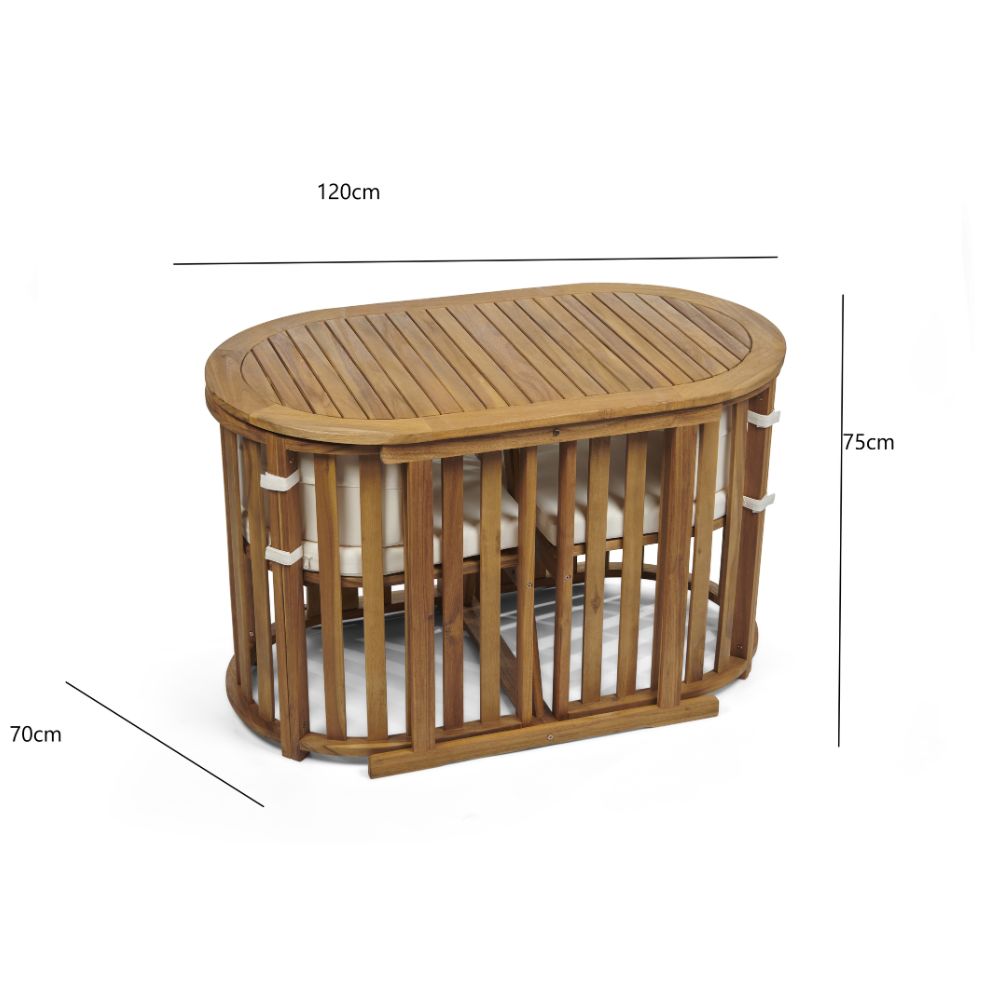 Chiltern Compact Acacia Wood Dining Bistro Set Outdoor
