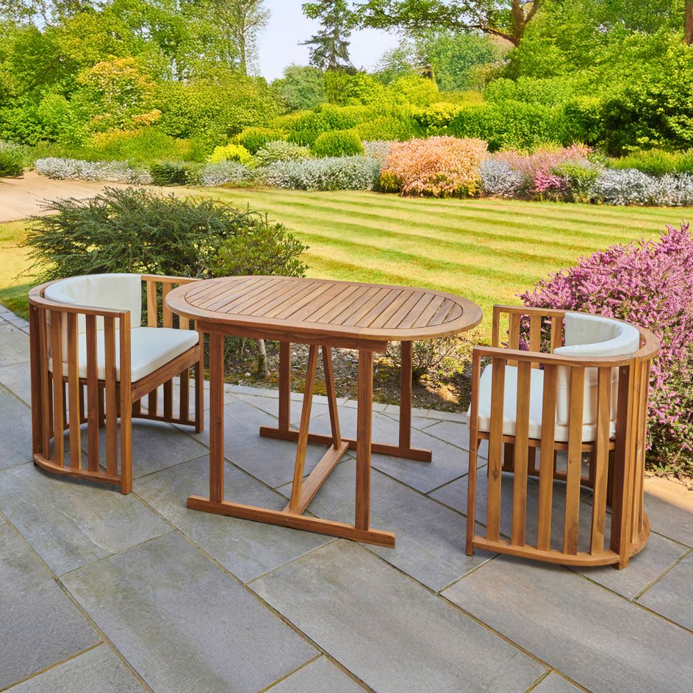 Chiltern Compact Acacia Wood Dining Bistro Set Outdoor
