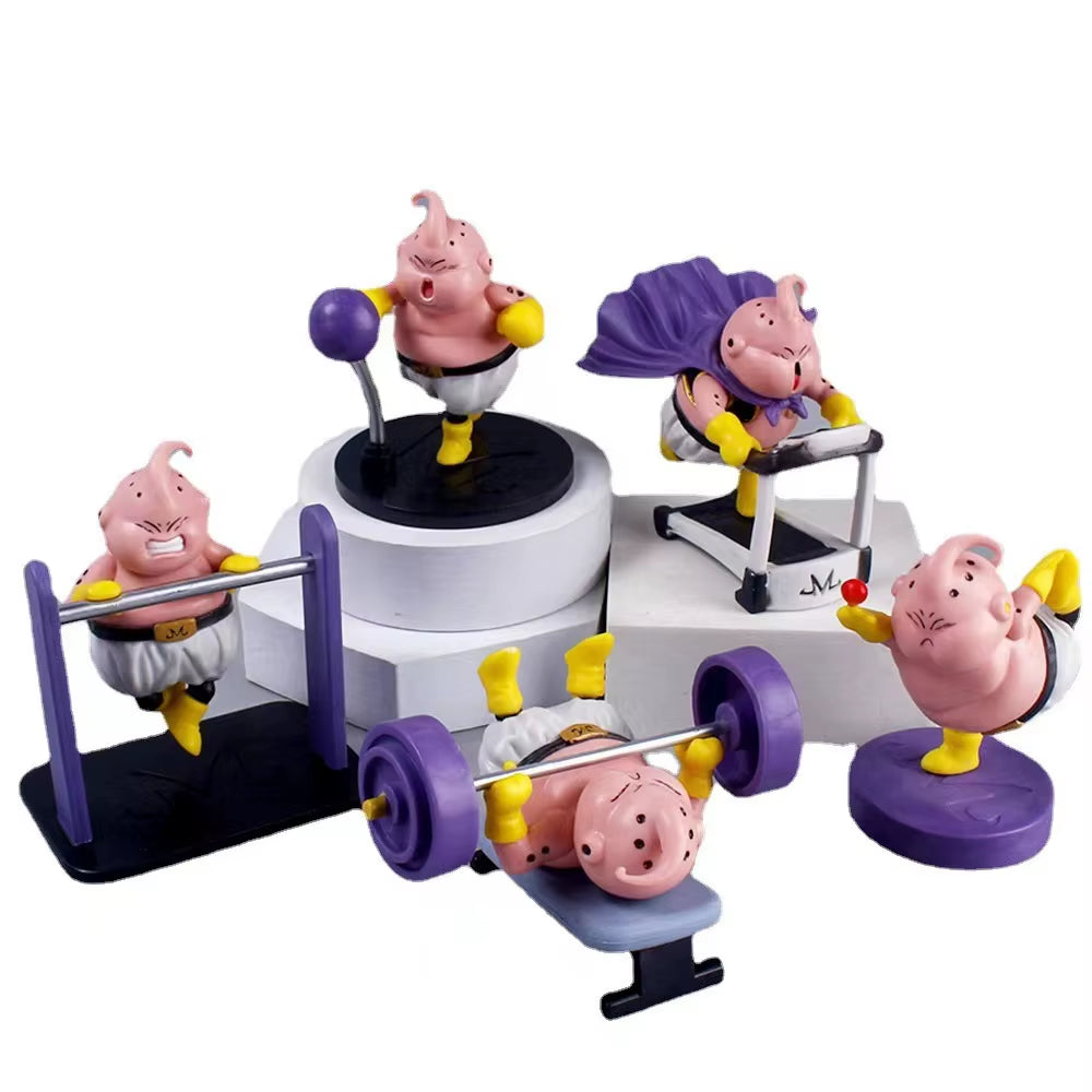 5Pcs/Set Dragon Ball Z Fitness BUU Action Figure Toys Collection PVC Model Vinyl Figurine Doll