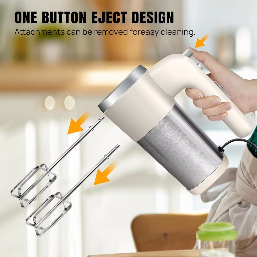 Powerful 2000W Electric Hand Mixer with Turbo Boost, 5 Speed Settings & Eject Button - Perfect for Whipping Dough, Cream, and Eggs!