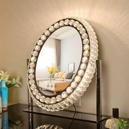 Crystal Dressing Makeup Mirror with Dimmable Led Light
