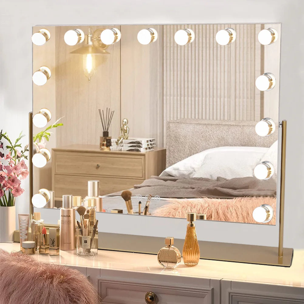 Glamour Glow Hollywood LED Vanity Mirror for Flawless Makeup Application