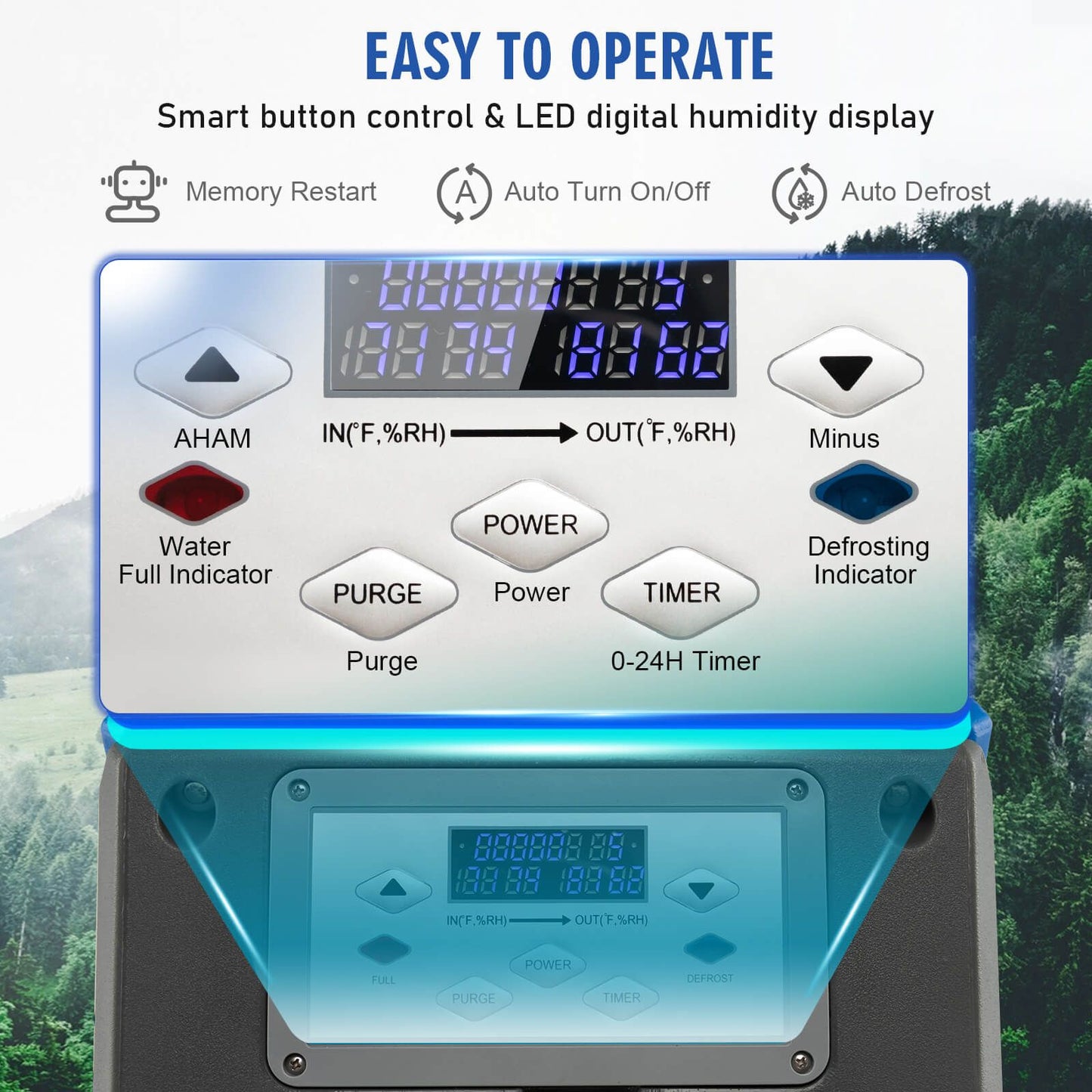 High-Efficiency 85L/Day Commercial Dehumidifier with Pump & 24-Hour Timer