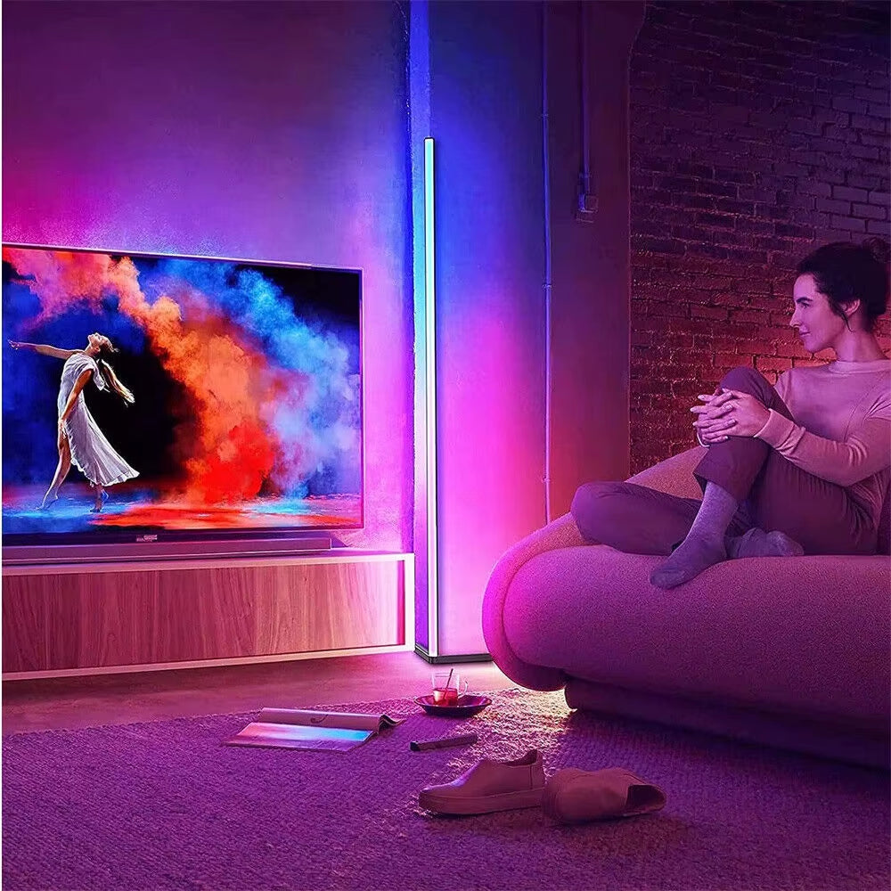 LUVODI RGB Floor Corner Lamp LED Floor Standing Lights for Holiday Party Streaming Gaming Decor