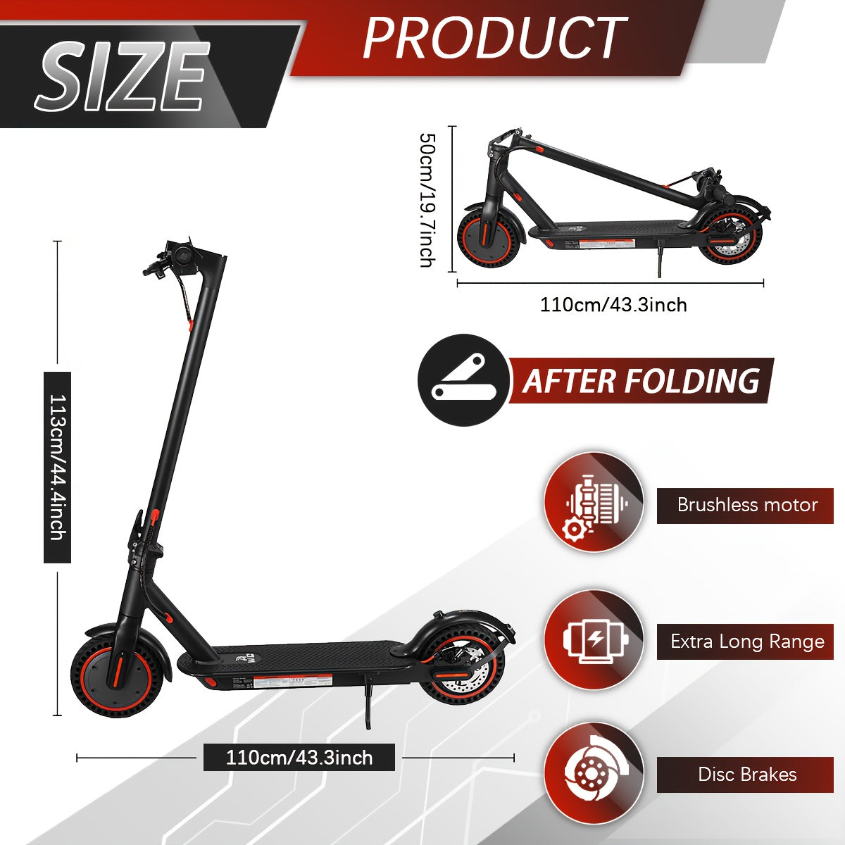 8.5-inch Adult Electric Scooter, 350W Motor, Foldable Kick Scooter with Front Headlights And Phone Holder, Range Of 20 Miles Max Load 120kg