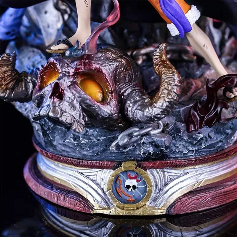 One Piece Lx Three Captain'S Handmade 20Cm Action Figure Supernova Ghost Island Battle Luffy Kidro Navigation Model Ornament