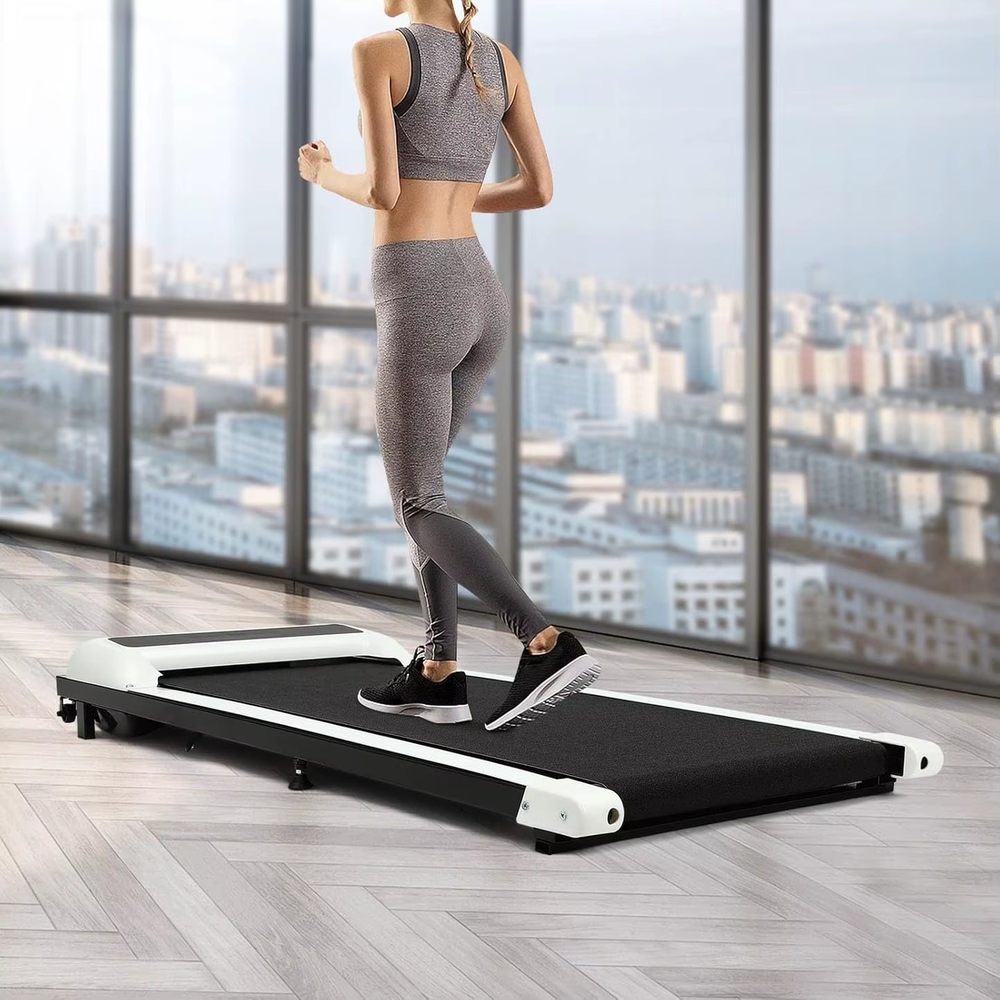 Compact Walking Pad Treadmill - 1.5HP, 150kg Capacity, Remote Control & LED Display for Home & Office Fitness